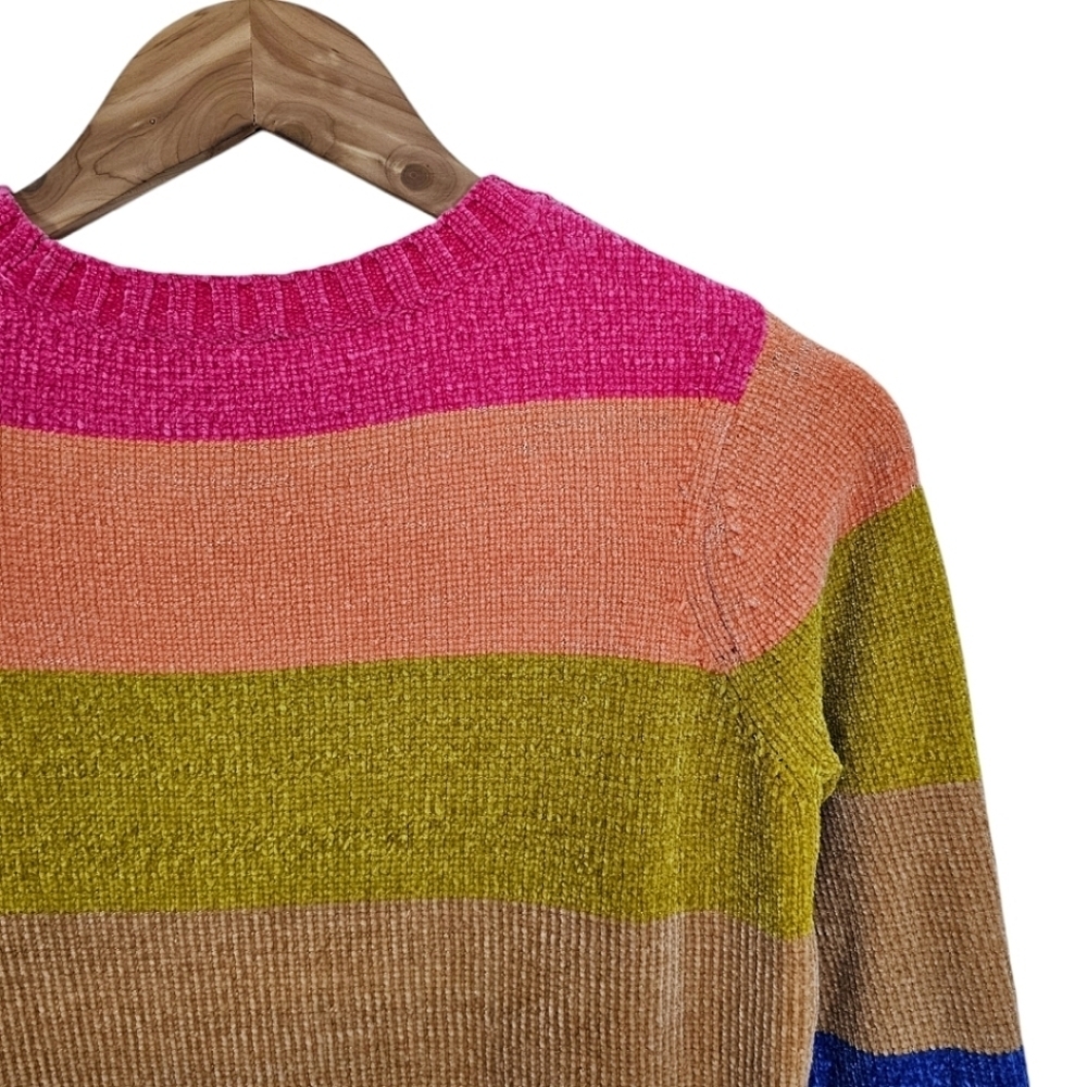 Lisa Todd Colorful Striped Crew Neck Soft Sweater Rainbow Size XS Fall Fashion - Picture 7 of 11